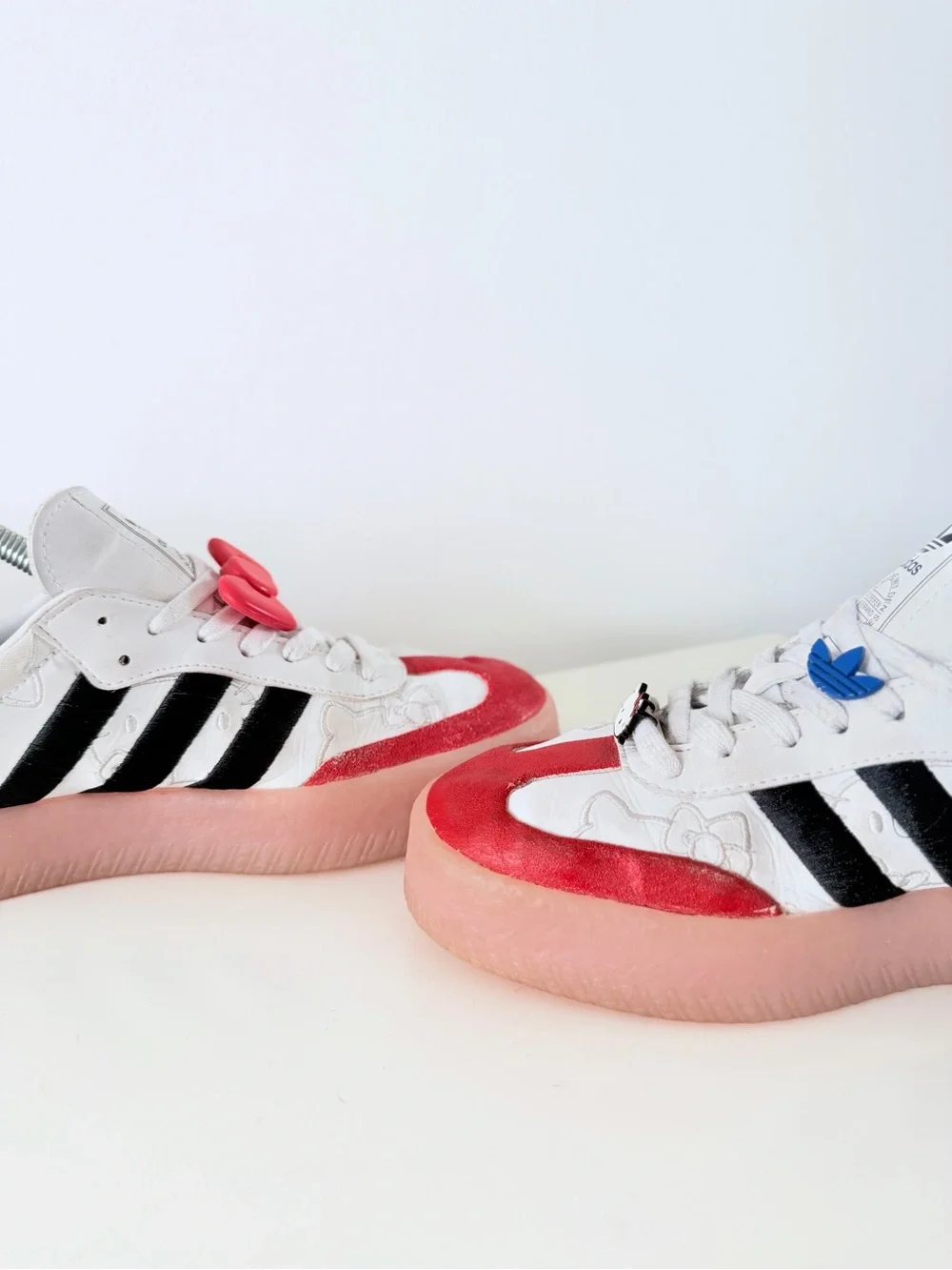 Adidas Originals Hello Kitty Platform Sneakers White Red size US 8 Y2K - Picture 7 of 9